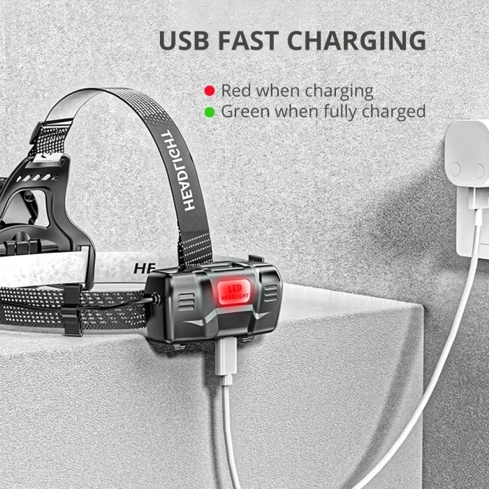 USLUCAN ALIŞVERİŞ PeakStar PS-8002 SENSÖRLÜ ZOOMLU PROFESYONEL ŞARJLI KAFA LAMBASI