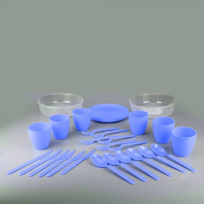 USLUCAN ALIŞVERİŞ Piknik Seti 6 Kişilik Çantalı 32 Parça