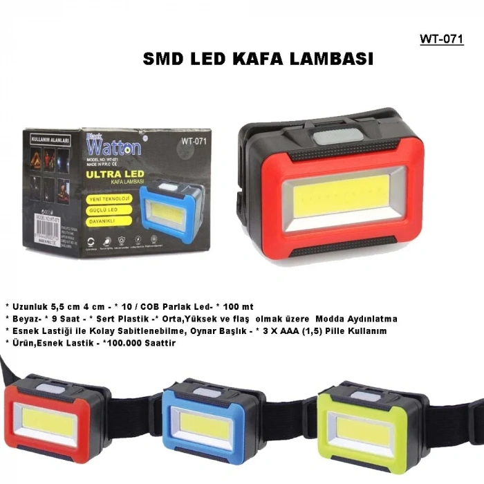 USLUCAN ALIŞVERİŞ Pilli Kafa Lambası Wt-071