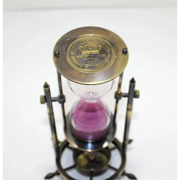 USLUCAN ALIŞVERİŞ Pirinç Pusulalı Kum Saati Model 3