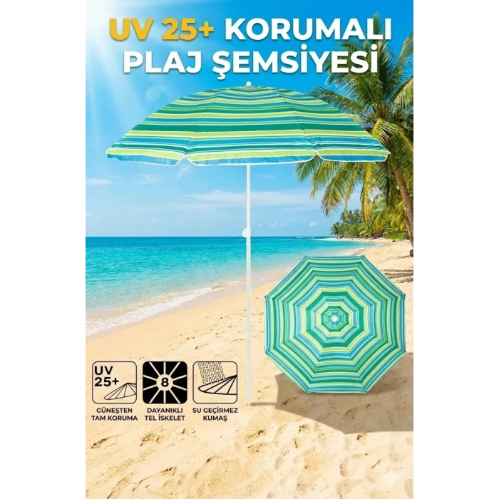 USLUCAN ALIŞVERİŞ Plaj Şemsiyesi Sabit 180 cm