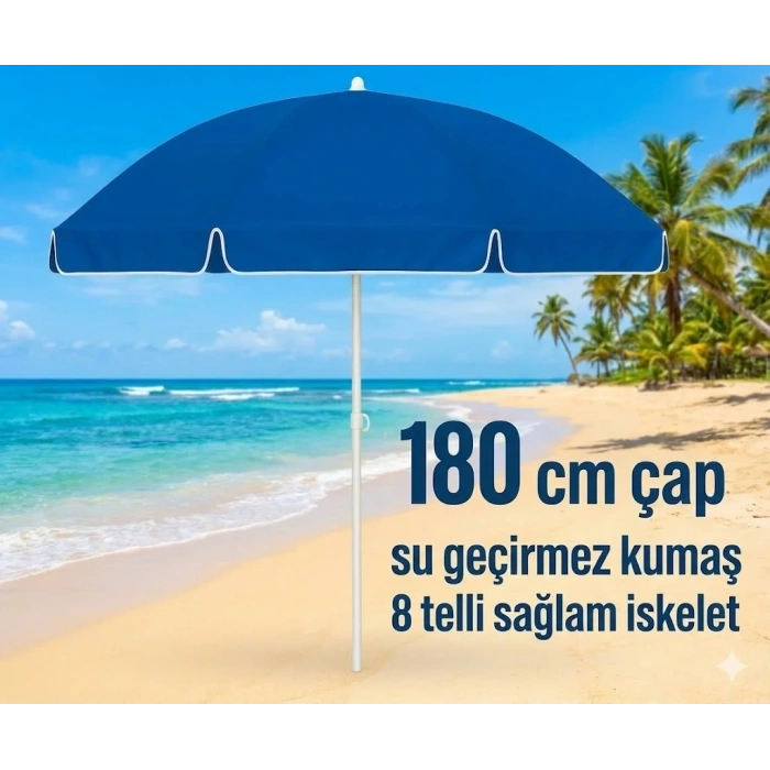 USLUCAN ALIŞVERİŞ Plaj Şemsiyesi Sabit 180 cm