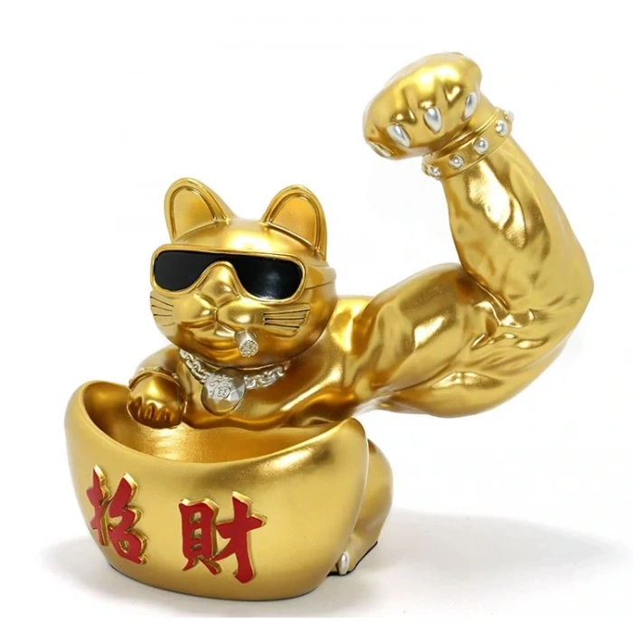 USLUCAN ALIŞVERİŞ Polyester Şanslı Kedi Figürü Model 4