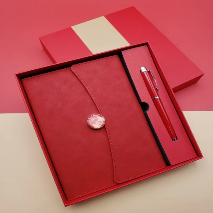 USLUCAN ALIŞVERİŞ Promosyon Defter Kalem Seti Kırmızı Renk