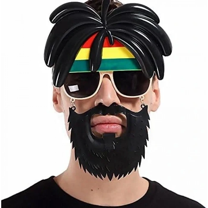 USLUCAN ALIŞVERİŞ Rasta Peruklu Bob Marley Parti Gözlüğü