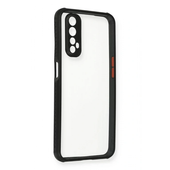 USLUCAN ALIŞVERİŞ Realme 7 Kılıf Miami Şeffaf Silikon - Siyah