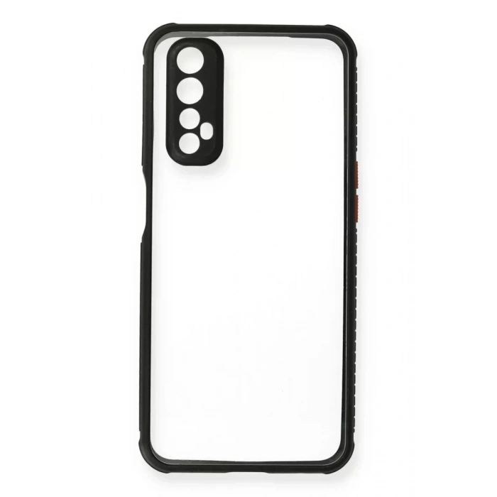 USLUCAN ALIŞVERİŞ Realme 7 Kılıf Miami Şeffaf Silikon - Siyah