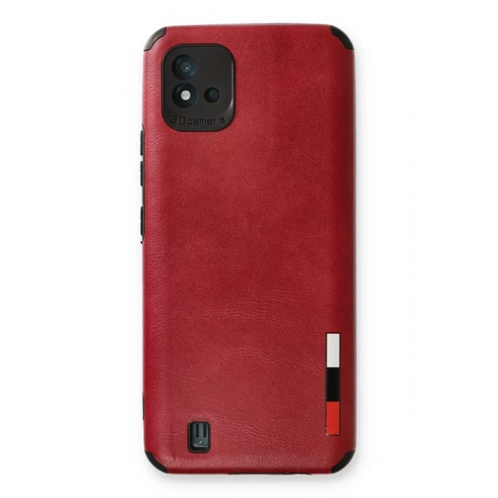 USLUCAN ALIŞVERİŞ Realme C11 2021 Kılıf Loop Deri Silikon - Kırmızı