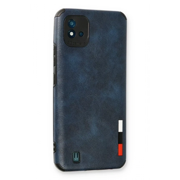 USLUCAN ALIŞVERİŞ Realme C11 2021 Kılıf Loop Deri Silikon - Lacivert