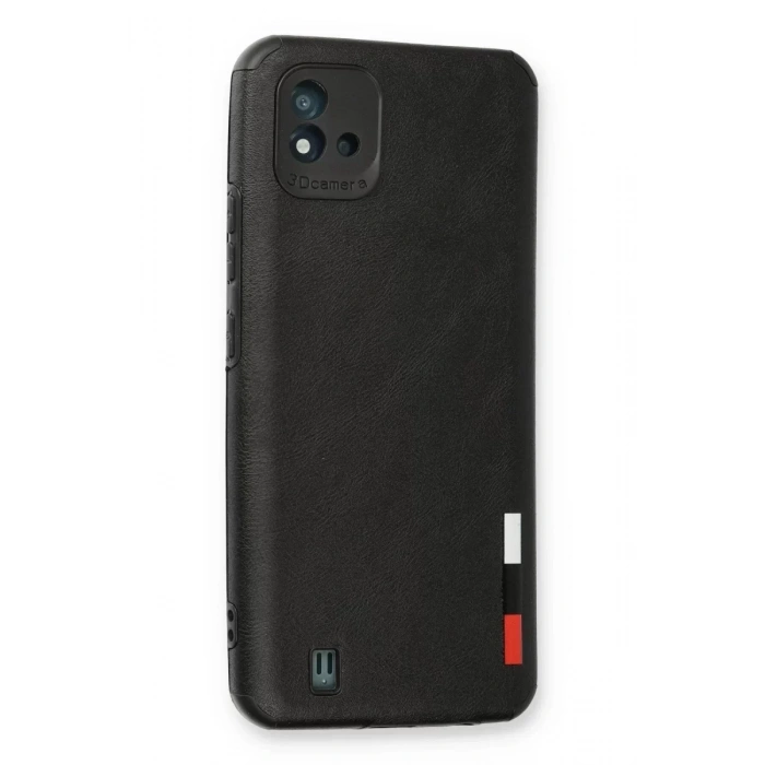 USLUCAN ALIŞVERİŞ Realme C11 2021 Kılıf Loop Deri Silikon - Siyah