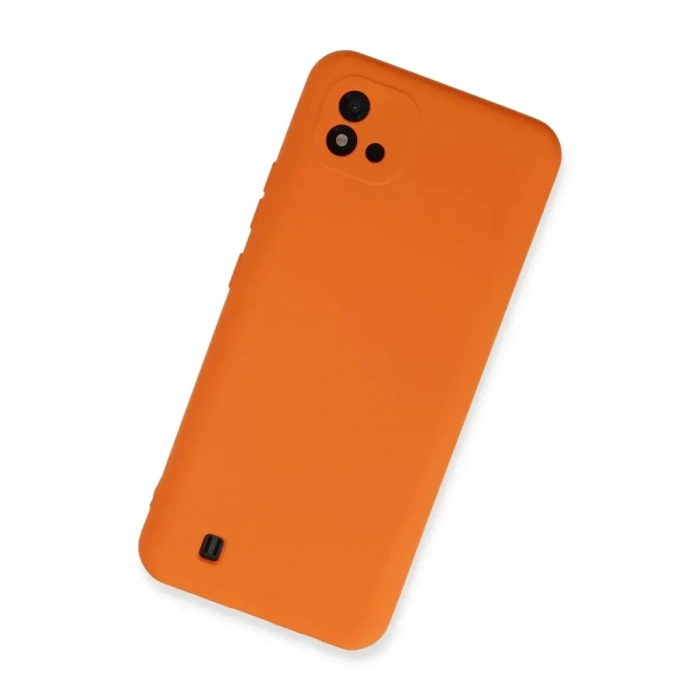 USLUCAN ALIŞVERİŞ Realme C11 2021 Kılıf Nano içi Kadife Silikon - Turuncu