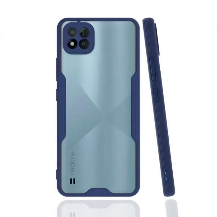 USLUCAN ALIŞVERİŞ Realme C11 2021 Kılıf Platin Silikon - Lacivert