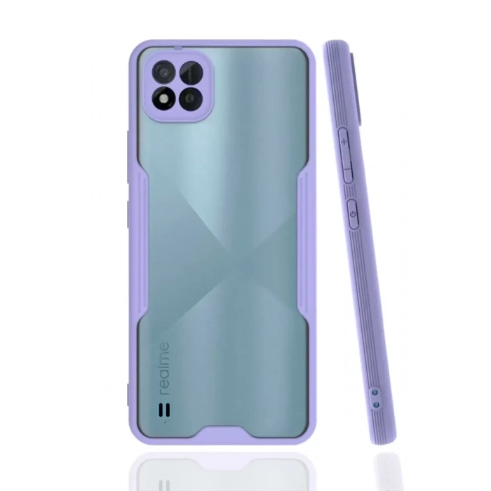 USLUCAN ALIŞVERİŞ Realme C11 2021 Kılıf Platin Silikon - Lila