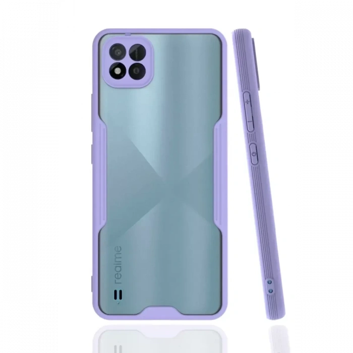 USLUCAN ALIŞVERİŞ Realme C11 2021 Kılıf Platin Silikon - Lila