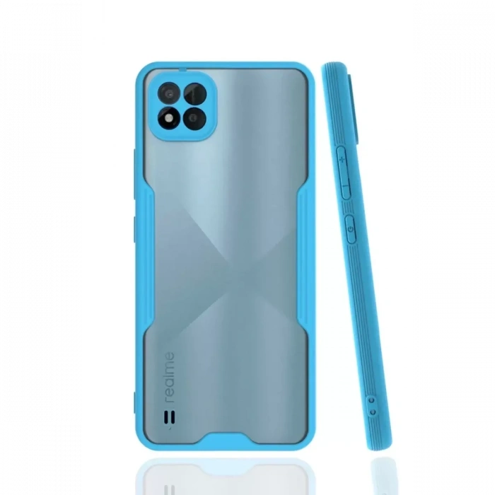 USLUCAN ALIŞVERİŞ Realme C11 2021 Kılıf Platin Silikon - Mavi