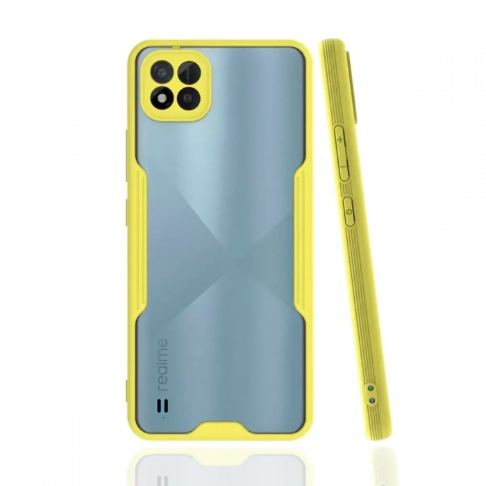 USLUCAN ALIŞVERİŞ Realme C11 2021 Kılıf Platin Silikon - Sarı
