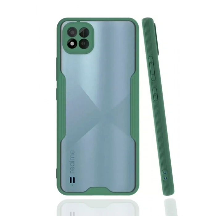 USLUCAN ALIŞVERİŞ Realme C11 2021 Kılıf Platin Silikon - Yeşil