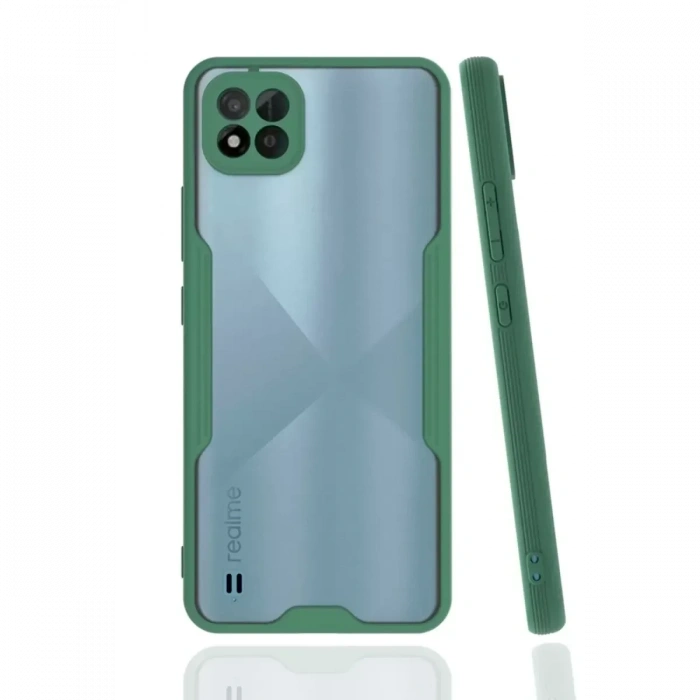 USLUCAN ALIŞVERİŞ Realme C11 2021 Kılıf Platin Silikon - Yeşil