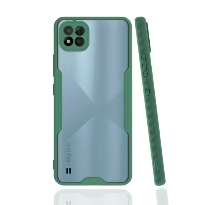 USLUCAN ALIŞVERİŞ Realme C11 2021 Kılıf Platin Silikon - Yeşil