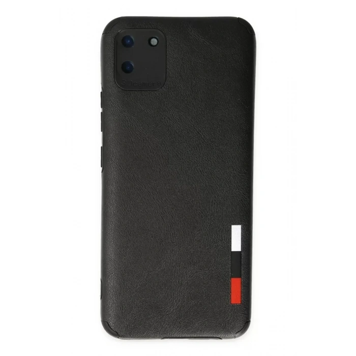 USLUCAN ALIŞVERİŞ Realme C11 Kılıf Loop Deri Silikon - Siyah