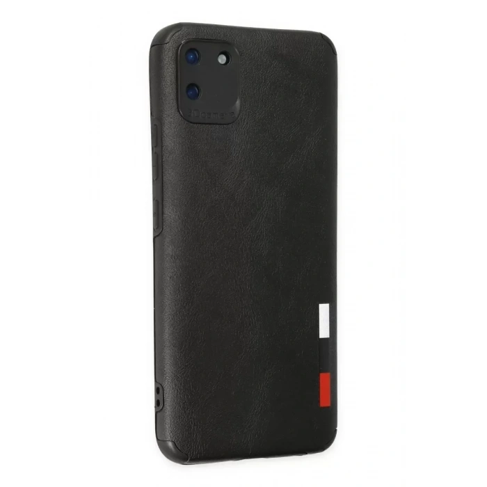 USLUCAN ALIŞVERİŞ Realme C11 Kılıf Loop Deri Silikon - Siyah