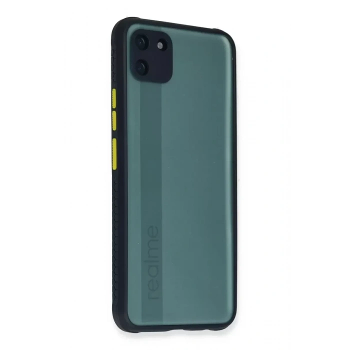 USLUCAN ALIŞVERİŞ Realme C11 Kılıf Miami Şeffaf Silikon - Lacivert