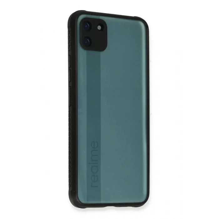 USLUCAN ALIŞVERİŞ Realme C11 Kılıf Miami Şeffaf Silikon - Siyah