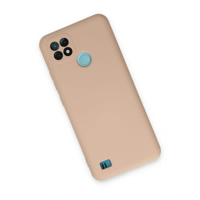 USLUCAN ALIŞVERİŞ Realme C21 Kılıf Nano içi Kadife Silikon - Pudra