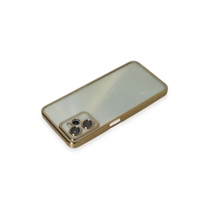 USLUCAN ALIŞVERİŞ Realme C35 Kılıf Lensli Silikon - Gold