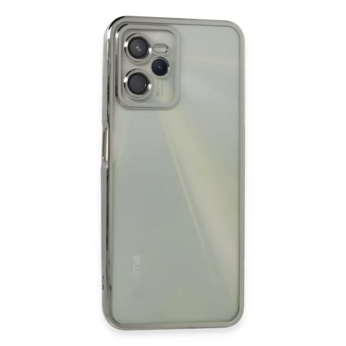 USLUCAN ALIŞVERİŞ Realme C35 Kılıf Lensli Silikon - Gümüş