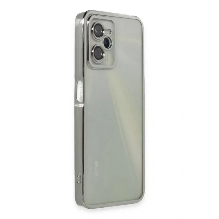 USLUCAN ALIŞVERİŞ Realme C35 Kılıf Lensli Silikon - Gümüş