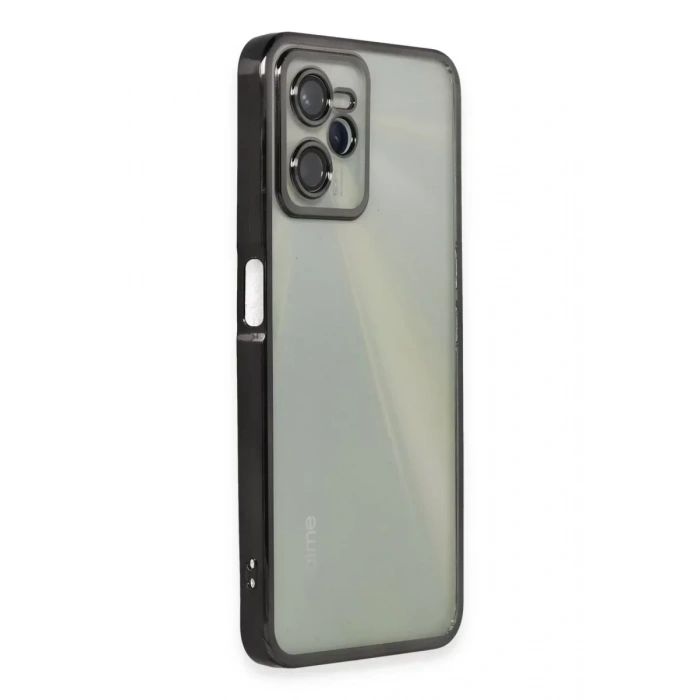 USLUCAN ALIŞVERİŞ Realme C35 Kılıf Lensli Silikon - Siyah