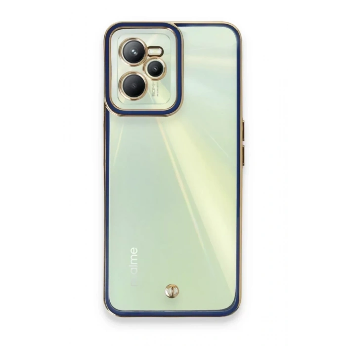 USLUCAN ALIŞVERİŞ Realme C35 Kılıf Liva Lens Silikon - Mavi