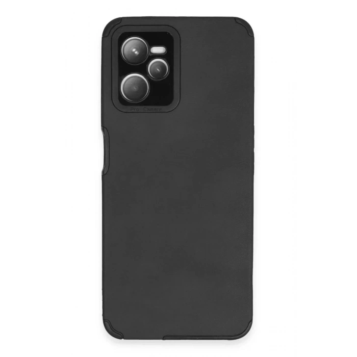 USLUCAN ALIŞVERİŞ Realme C35 Kılıf Loop Deri Silikon - Siyah