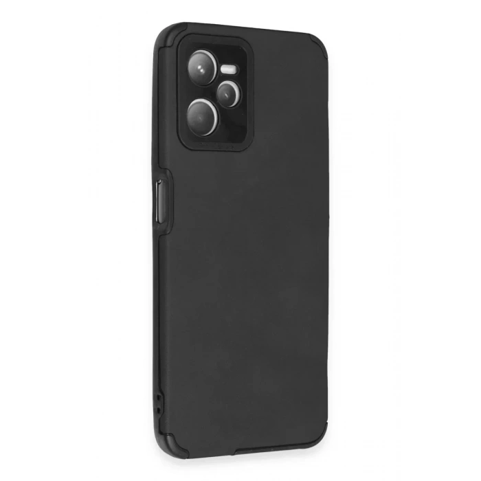 USLUCAN ALIŞVERİŞ Realme C35 Kılıf Loop Deri Silikon - Siyah