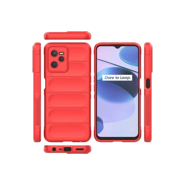 USLUCAN ALIŞVERİŞ Realme C35 Kılıf Optimum Silikon - Kırmızı