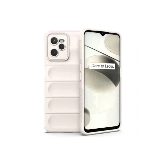USLUCAN ALIŞVERİŞ Realme C35 Kılıf Optimum Silikon - Krem