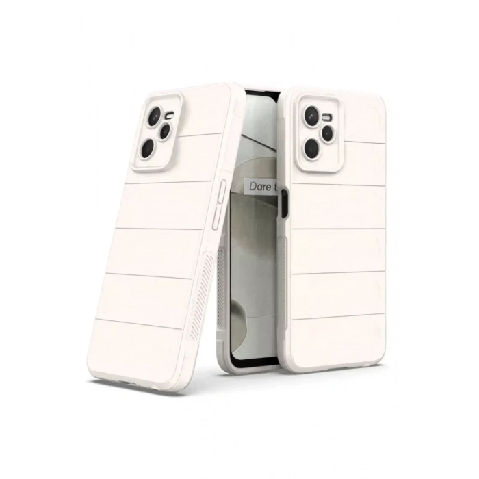 USLUCAN ALIŞVERİŞ Realme C35 Kılıf Optimum Silikon - Krem