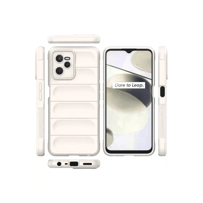 USLUCAN ALIŞVERİŞ Realme C35 Kılıf Optimum Silikon - Krem