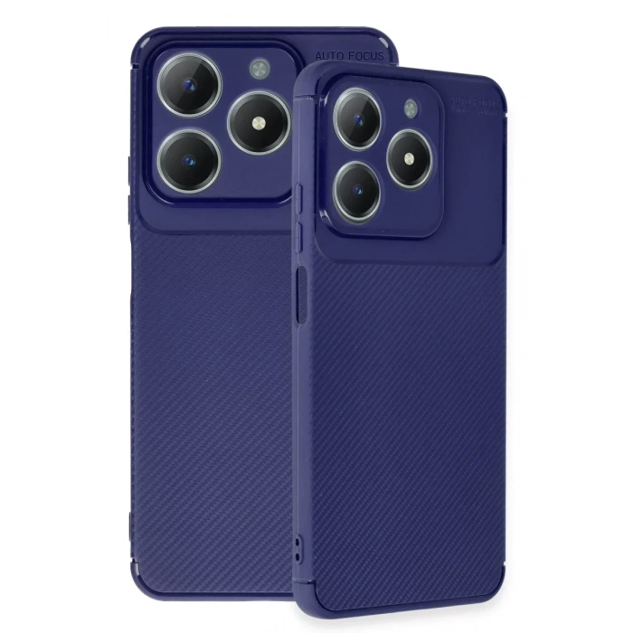USLUCAN ALIŞVERİŞ Realme C61 Kılıf Auto Focus Karbon Kapak - Lacivert