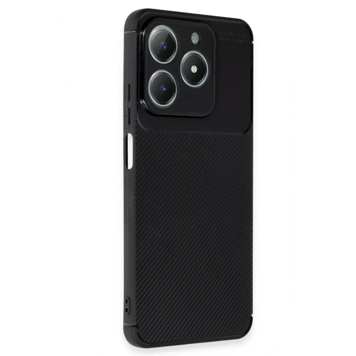 USLUCAN ALIŞVERİŞ Realme C61 Kılıf Auto Focus Karbon Kapak - Siyah