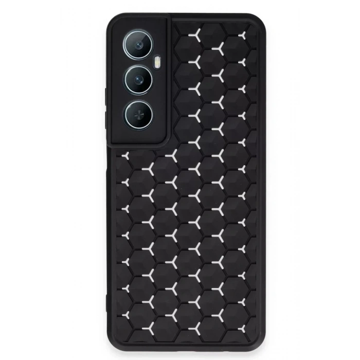 USLUCAN ALIŞVERİŞ Realme C65 Kılıf Petek Silikon Kapak - Siyah