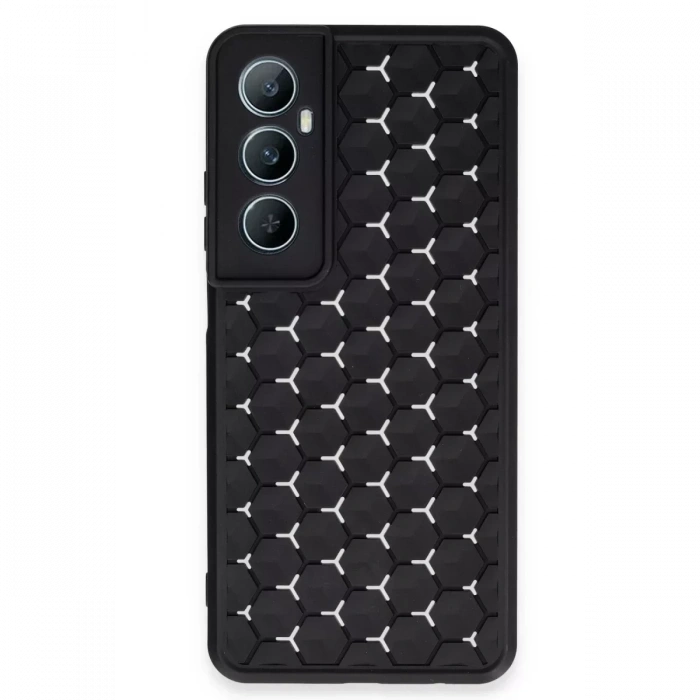 USLUCAN ALIŞVERİŞ Realme C65 Kılıf Petek Silikon Kapak - Siyah