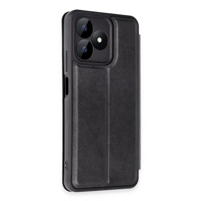USLUCAN ALIŞVERİŞ Realme Note 50 4G Kılıf Flip Cover - Siyah
