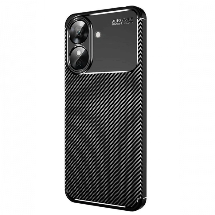 USLUCAN ALIŞVERİŞ Realme Note 60 Kılıf Auto Focus Karbon Kapak - Siyah