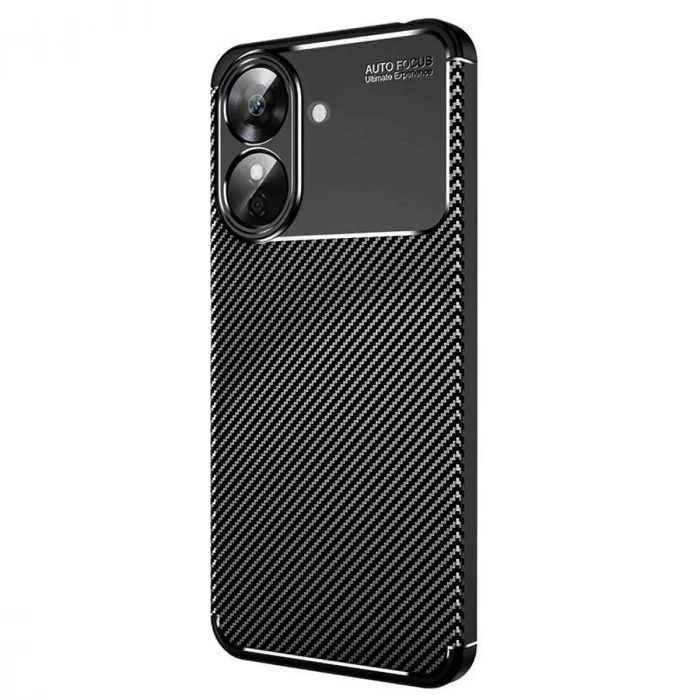 USLUCAN ALIŞVERİŞ Realme Note 60 Kılıf Auto Focus Karbon Kapak - Siyah