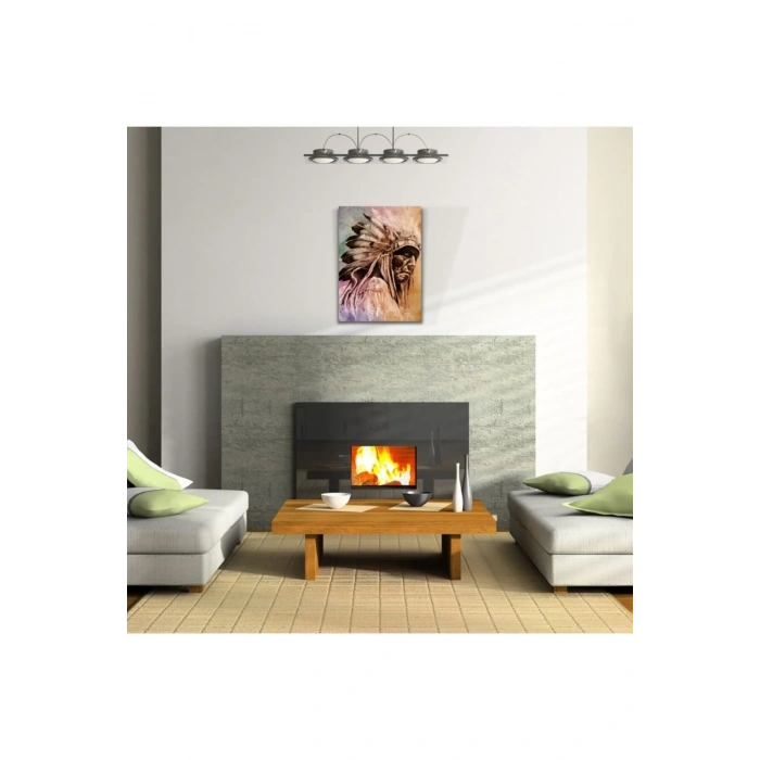 USLUCAN ALIŞVERİŞ Redskin Kızılderili Canvas Tablo (50x70)
