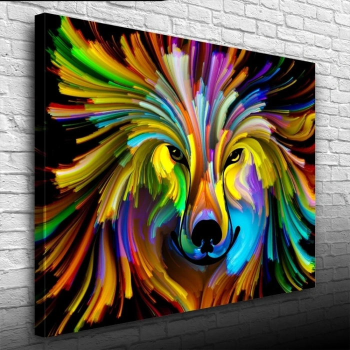 USLUCAN ALIŞVERİŞ Renk Paletindeki Kurt Kanvas Tablo 50 x 70