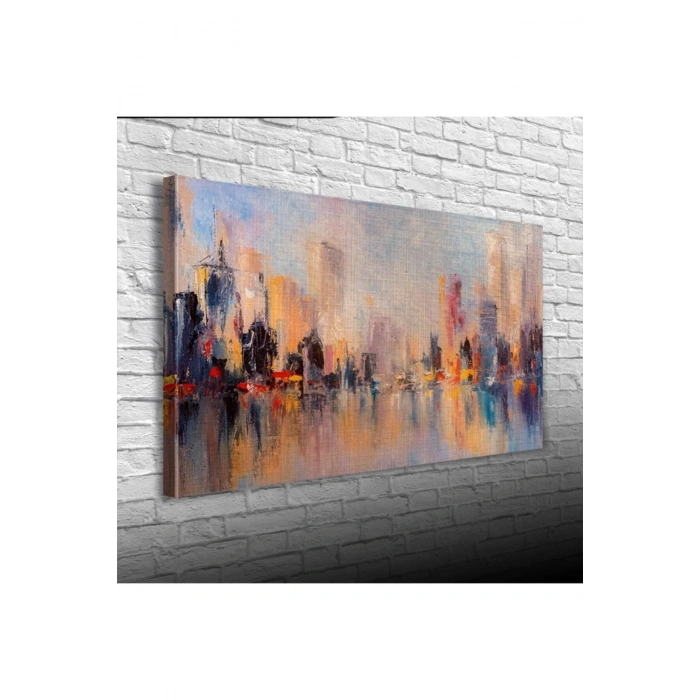 USLUCAN ALIŞVERİŞ Renkli Kayıp Şehir Canvas Tablo (60x120)