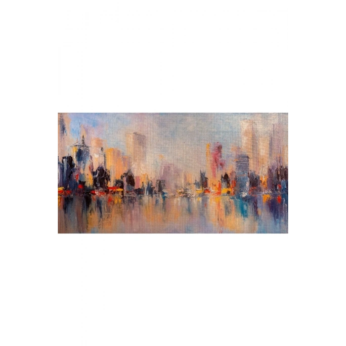 USLUCAN ALIŞVERİŞ Renkli Kayıp Şehir Canvas Tablo (60x120)